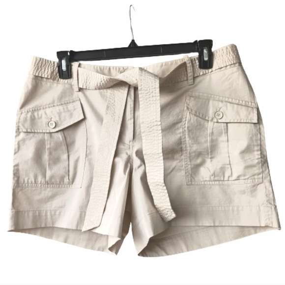 Talbots shorts mid rise with sash belt 4 flapped pockets size 14 - Picture 13 of 13